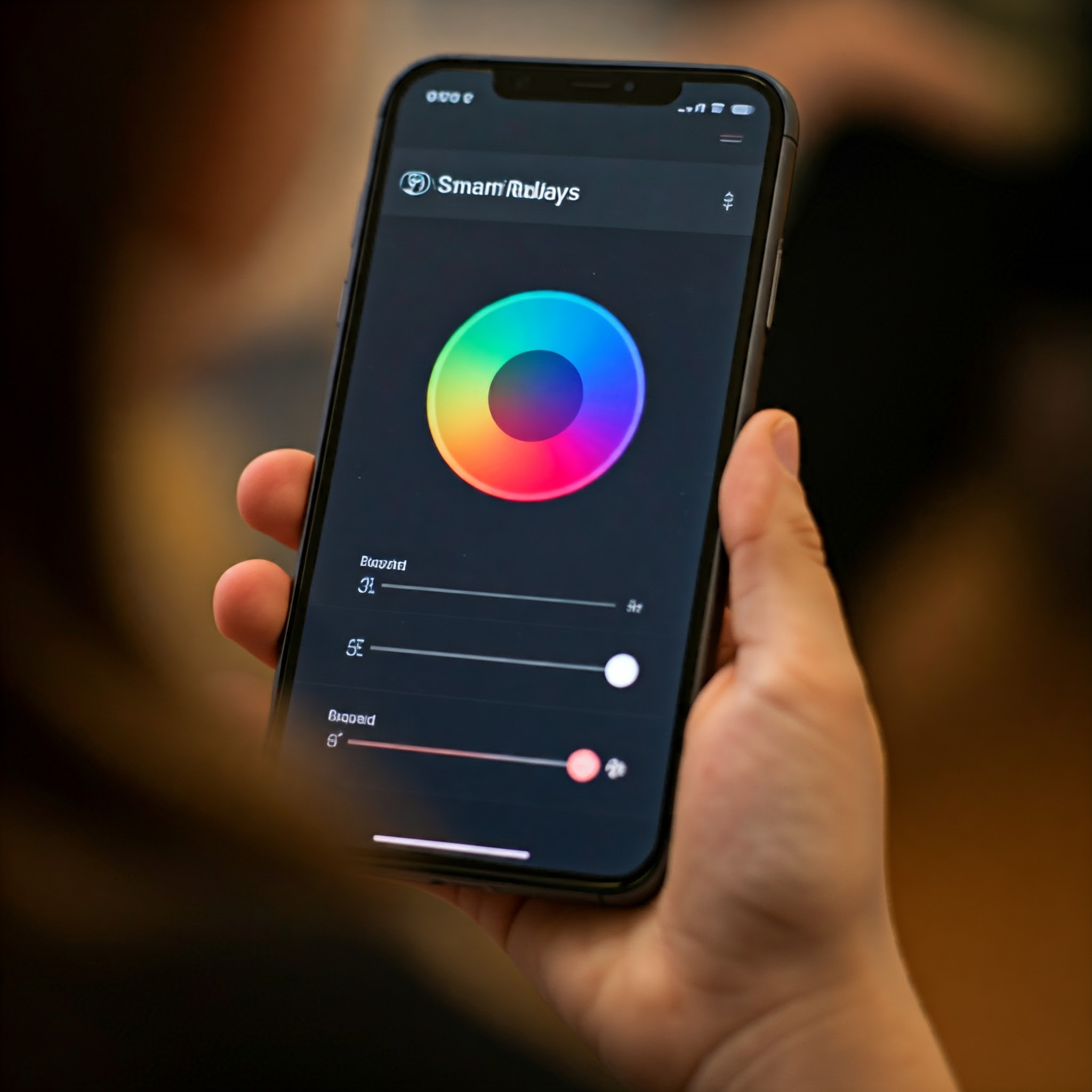 موبایل در دست در حال کنترل سرپیچ هوشمند از طریق اپلیکیشن